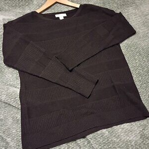 🖤 Coldwater Creek Black Textured Knit Top – Long Sleeve 🖤
